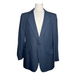 Christian Dior Vintage Men's Blazer Single Breast 100% Silk Navy Blue 44" Chest